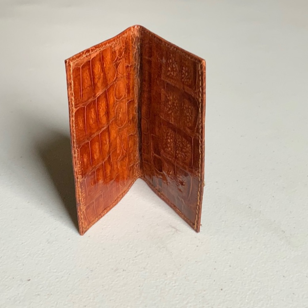 genuine  ALLIGATOR bifold credit card wallet